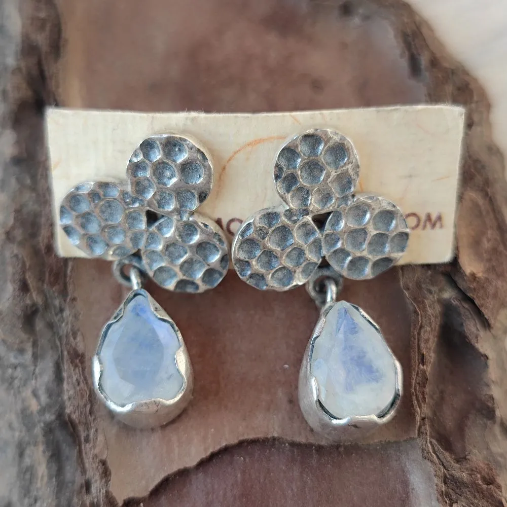 Ethnic EARRINGS with stone in 925 silver - KULIANA
