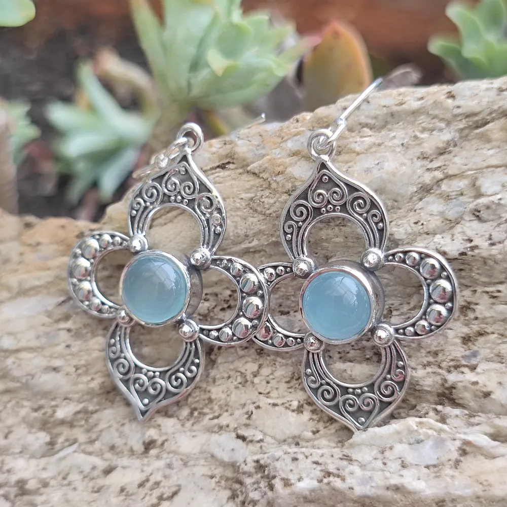 925 Silver Handmade Earrings with Stone - KUNDLA