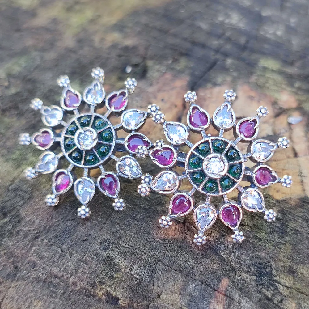 Ethnische Ohrringe aus 925er Silberstein - MAKRANA