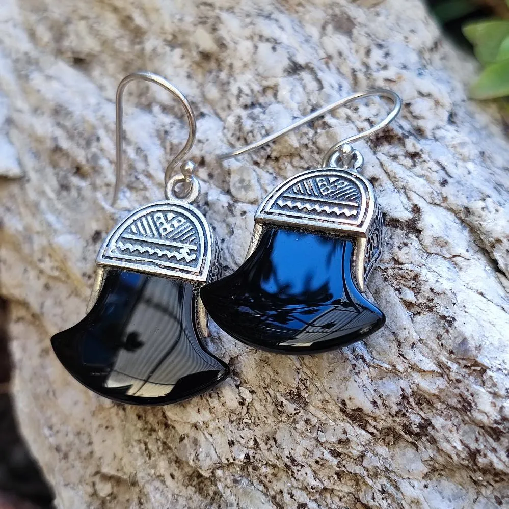 Ethnische Ohrringe aus 925er Silberstein - MANAGANAR