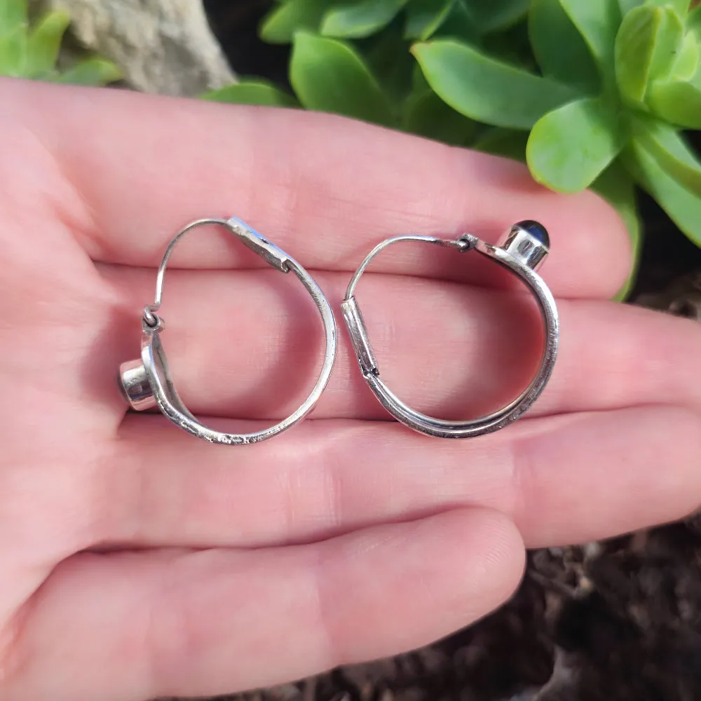 Handmade 925 Silver Earrings with Stone - MANDALAVADI