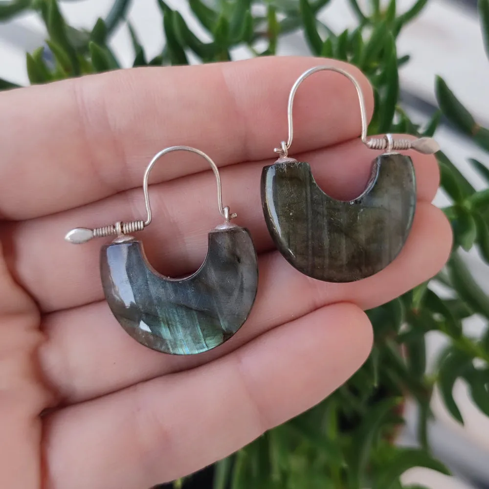 Handmade 925 Silver Stone Earrings - NAWAKOT