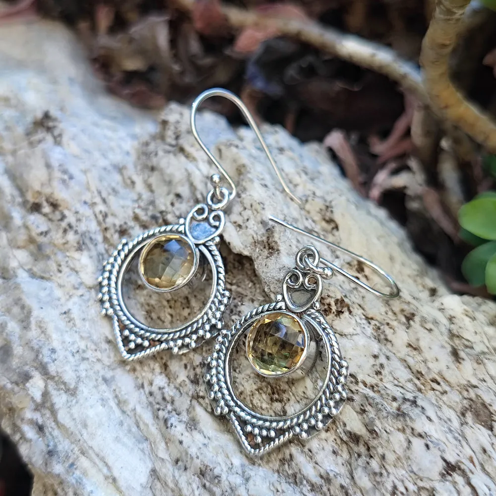 Ethnische OHRRINGE mit Stein aus 925er Silber - NEEMUK