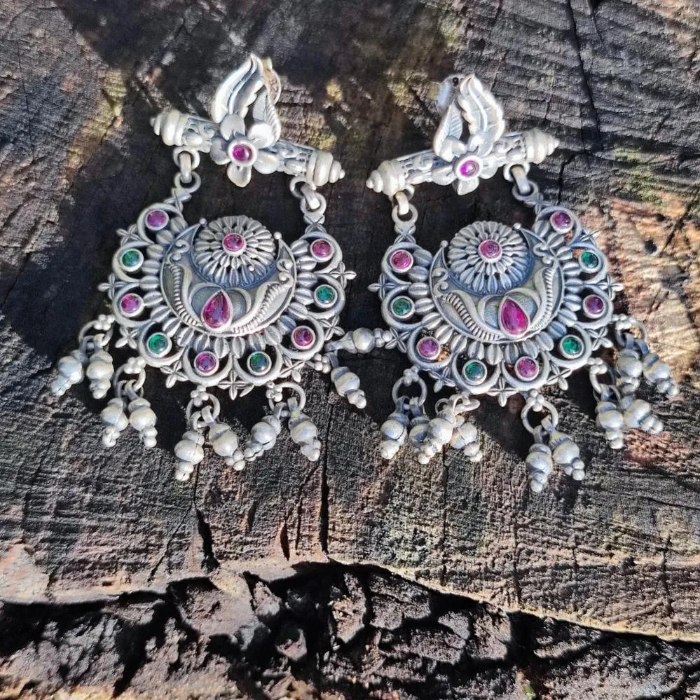 Ethnische Ohrringe aus 925er Silber - NOKHA