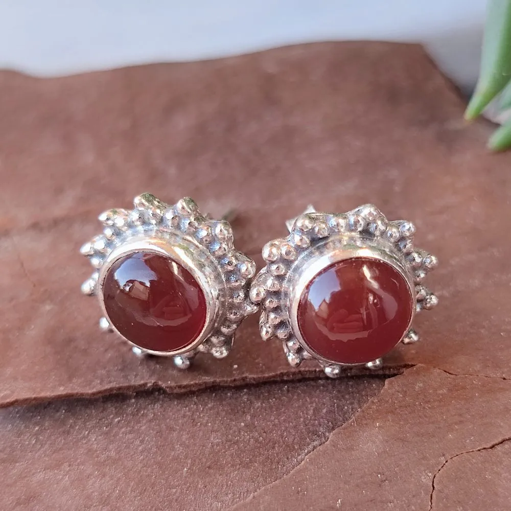 Ethnic EARRINGS with stone in 925 silver - PANCHORA