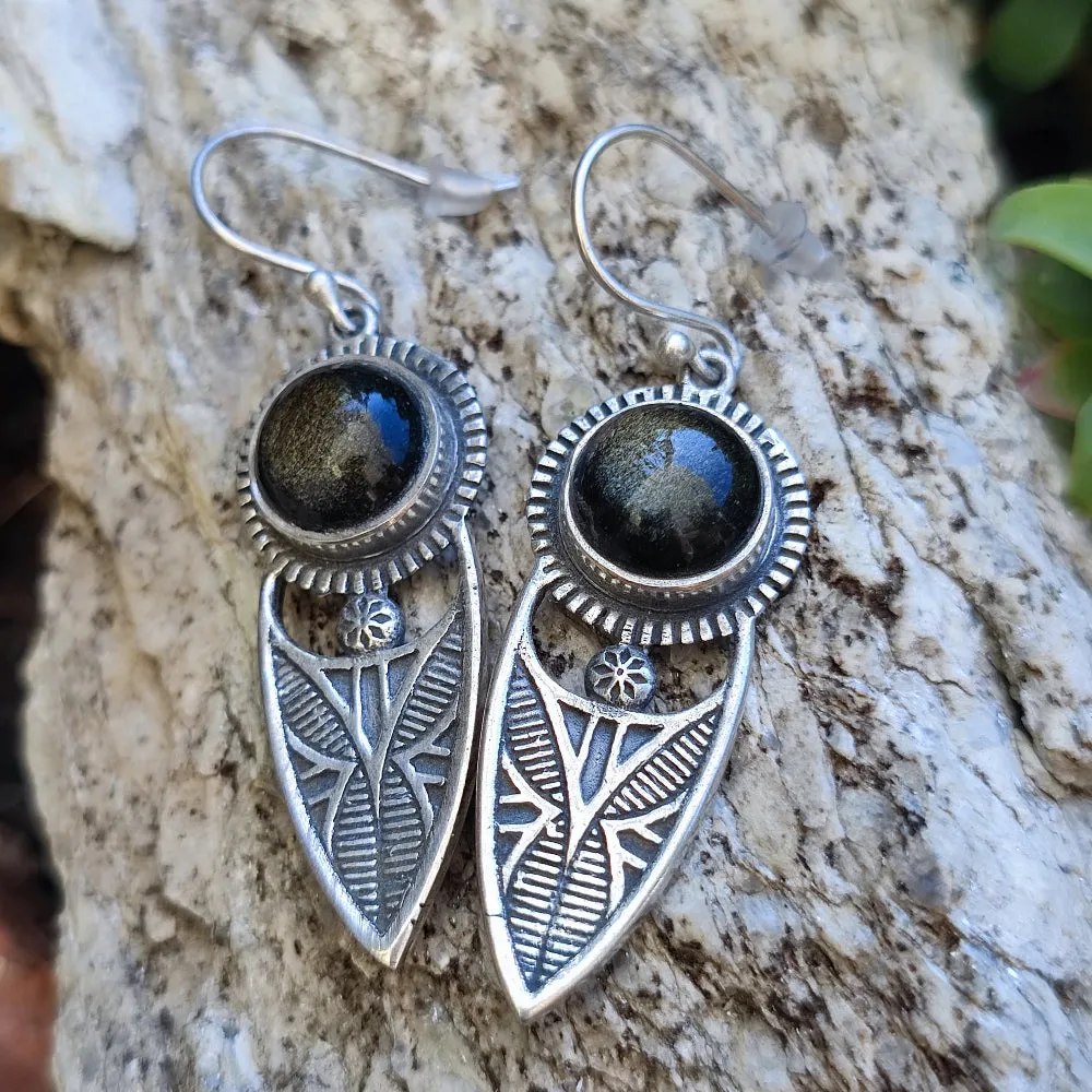 Ethnische Ohrringe aus 925er Silberstein - PHARAL