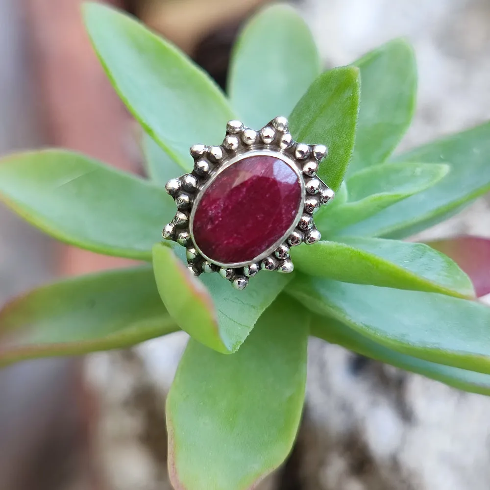 Ethnic EARRINGS in 925 silver with stone - RAKSI