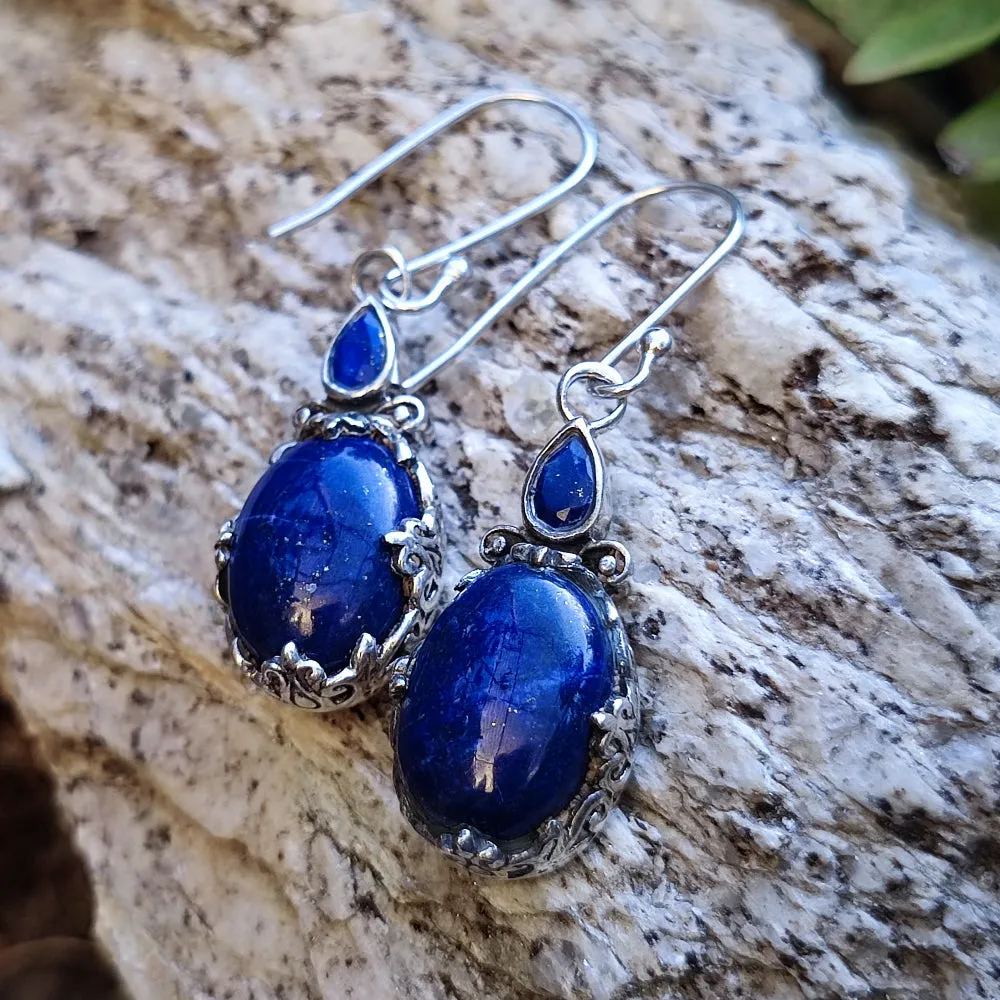 Ethnische Ohrringe aus 925er Silberstein - SAIFAI