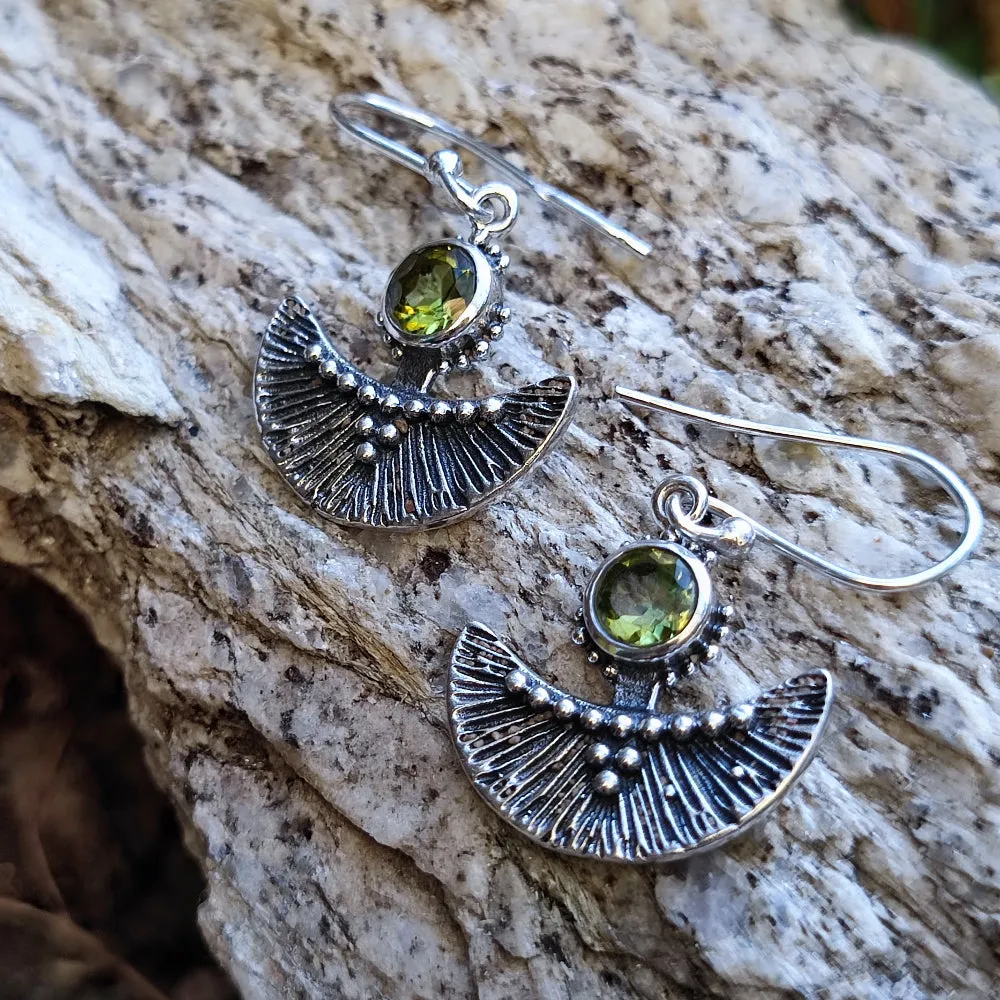 Ethnische Ohrringe aus 925er Silberstein - SWATI