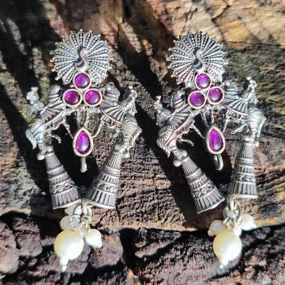 Ethnische Ohrringe aus 925er Silberstein - TARANAGAR