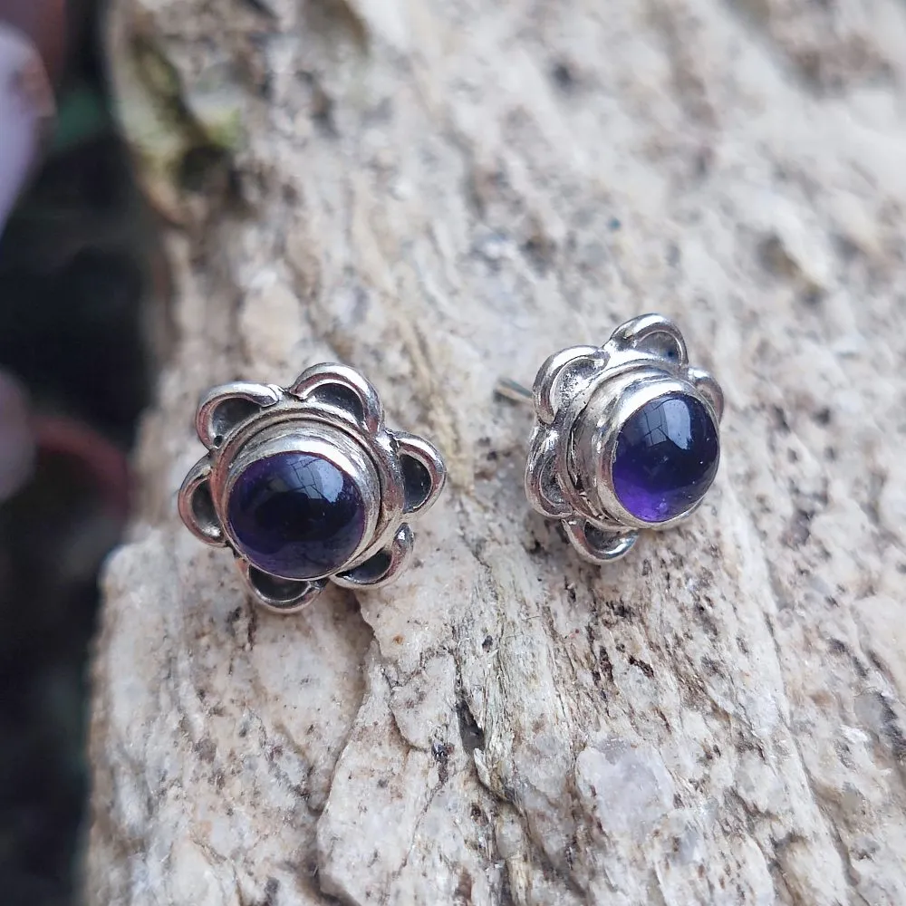 Ethnic EARRINGS with stone in 925 silver - TENSA