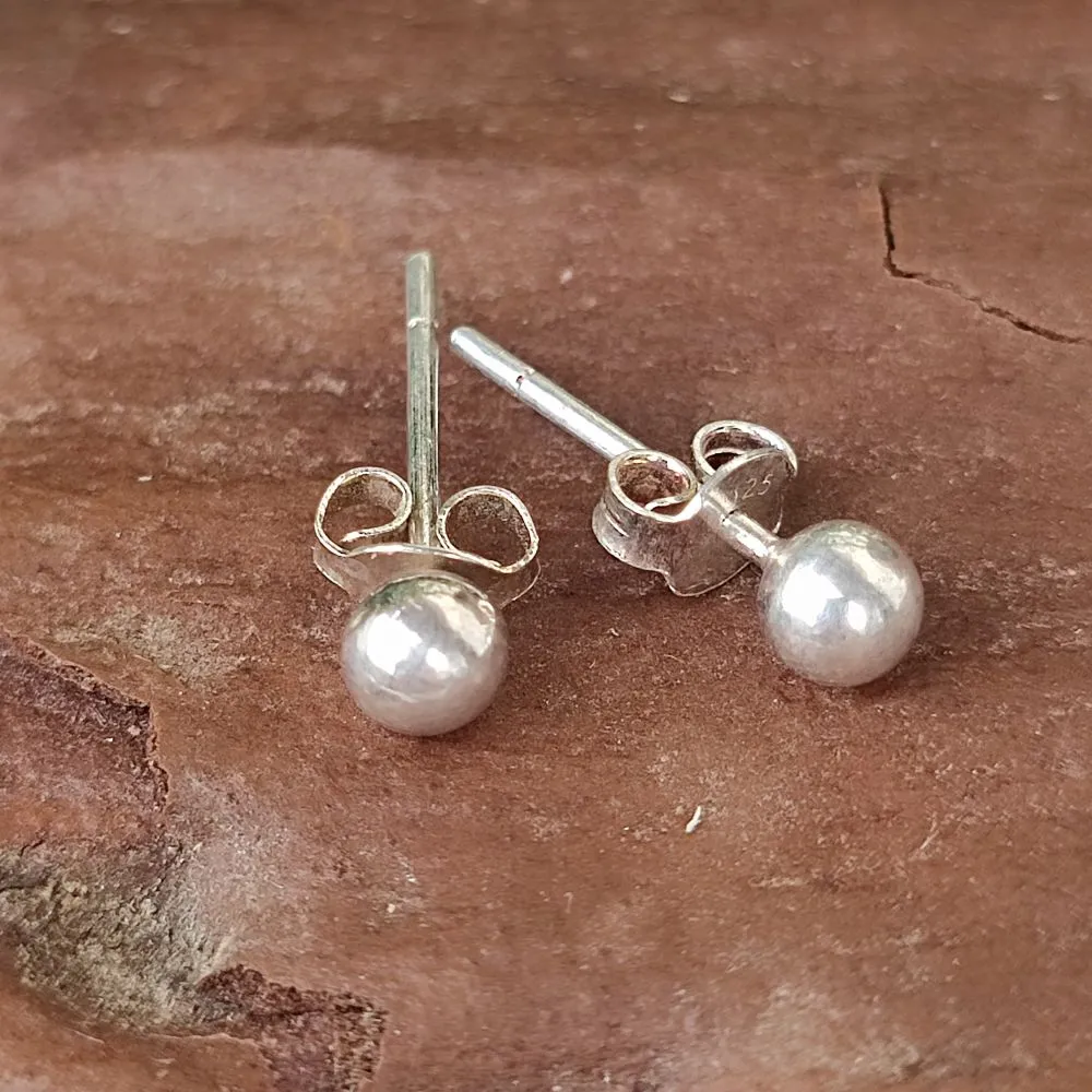 925 Silver Ball Earrings - KUSMI