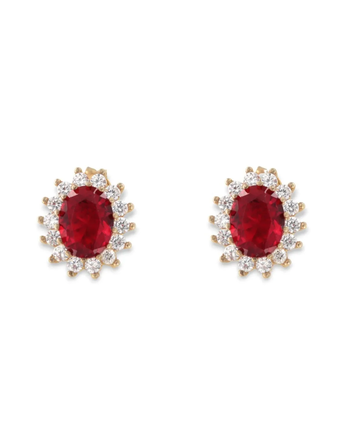 Orecchini Argento Dorato Principessa Rossa 8x6MM