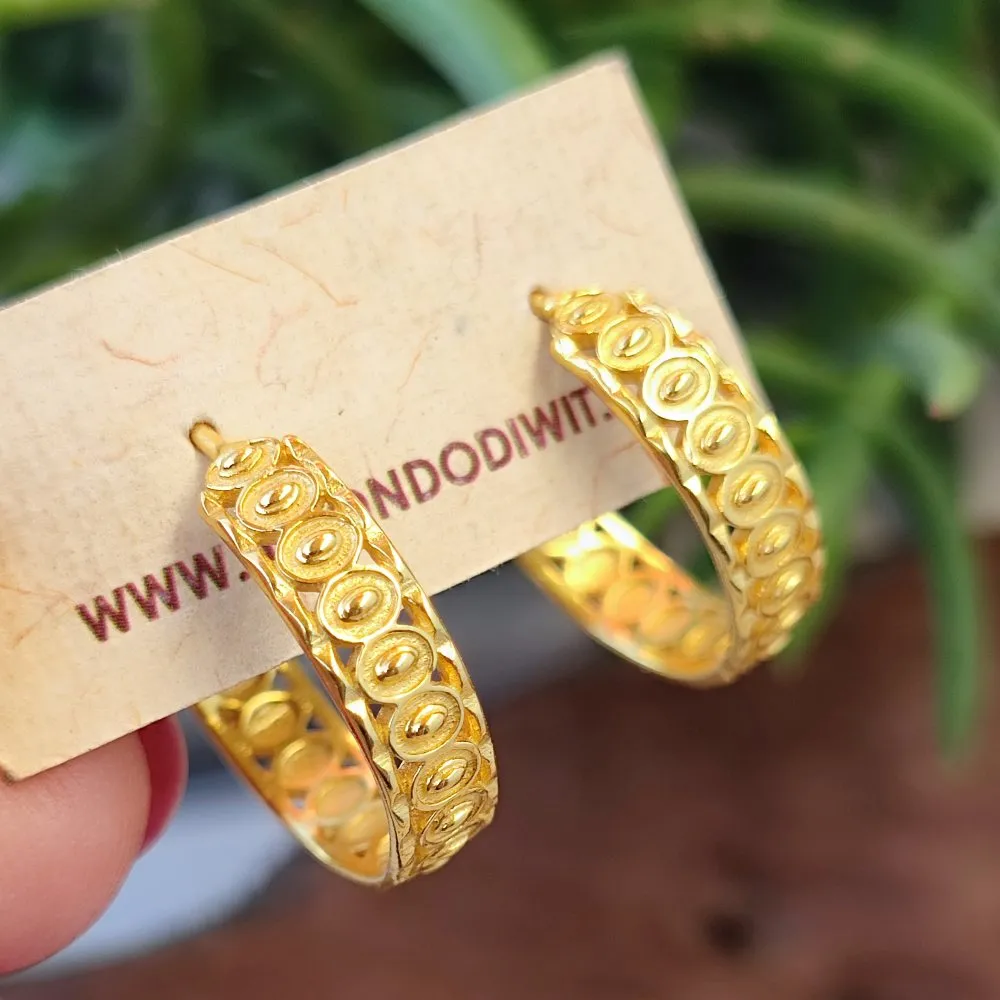 925 Silver Gold Hoop Earrings - SUHIDI