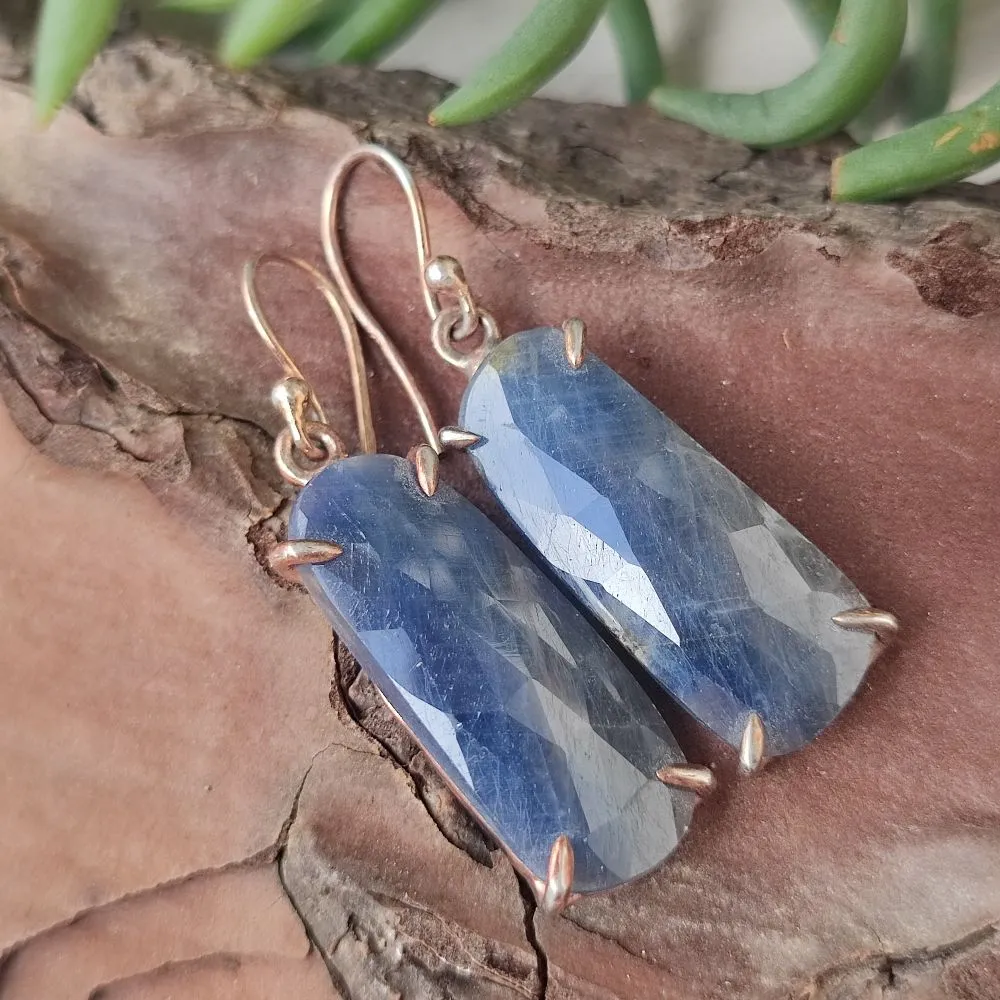 925 Rose Silver Earrings with SAPPHIRE - ETIENNE