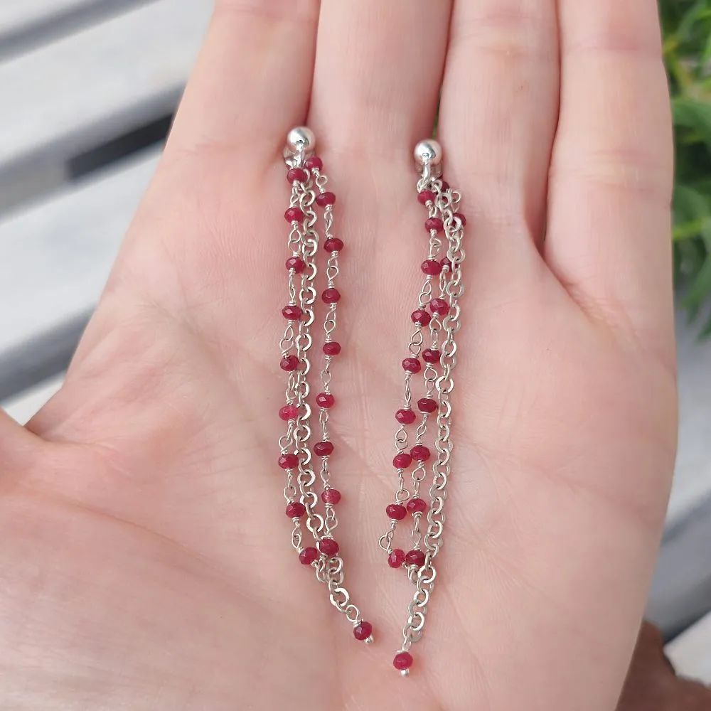 HANDMADE EARRINGS in silver with stone - TOKLO