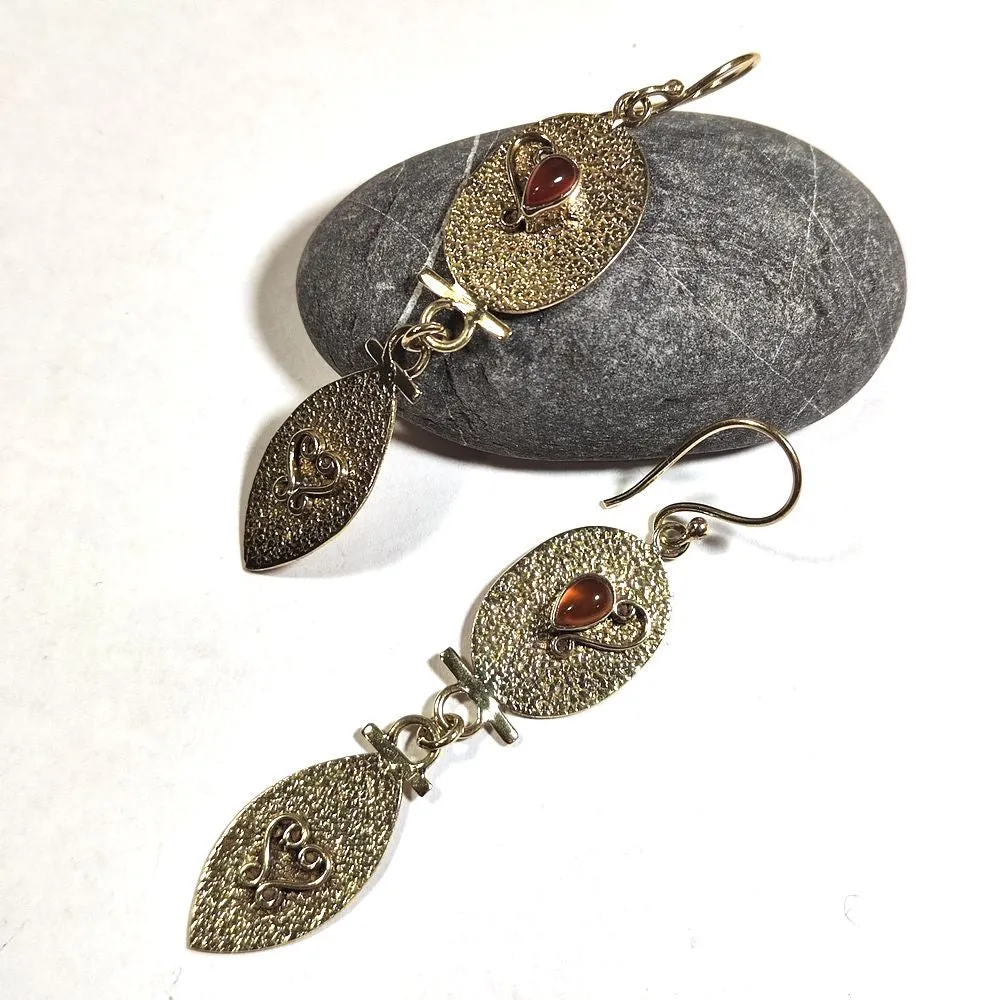 Ethnic Indian Brass Stone Earrings - SURABHI