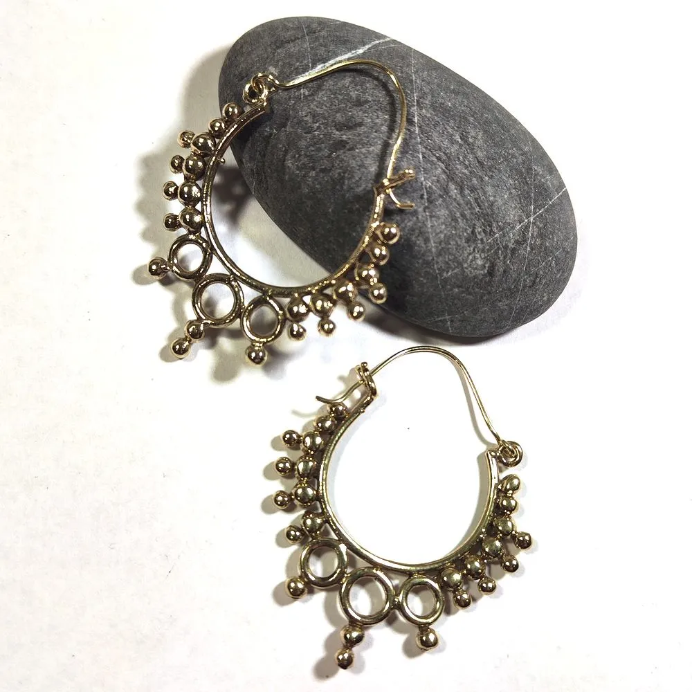 Indian Baroque Brass Earrings - NANDI