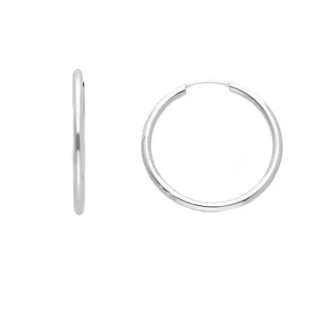Orecchini Cerchi Oro Bianco 9kt Filo 1,60