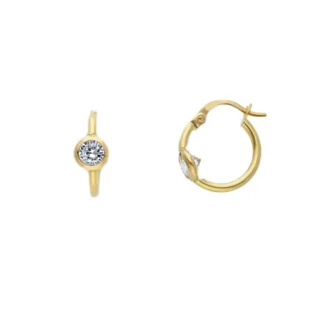 Orecchini Cerchi Oro Giallo 18kt e Zircone