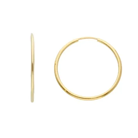 Orecchini Cerchi Oro Giallo 9kt Filo 1,20