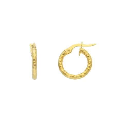Orecchini Cerchi Oro Giallo 9kt Martellati