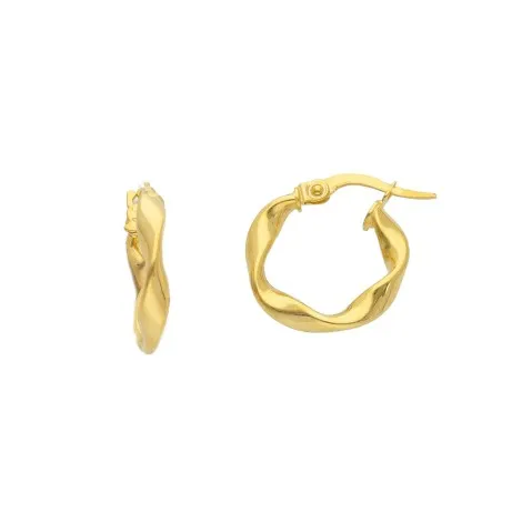 Orecchini Cerchi Oro Giallo 9kt torchon 3mm