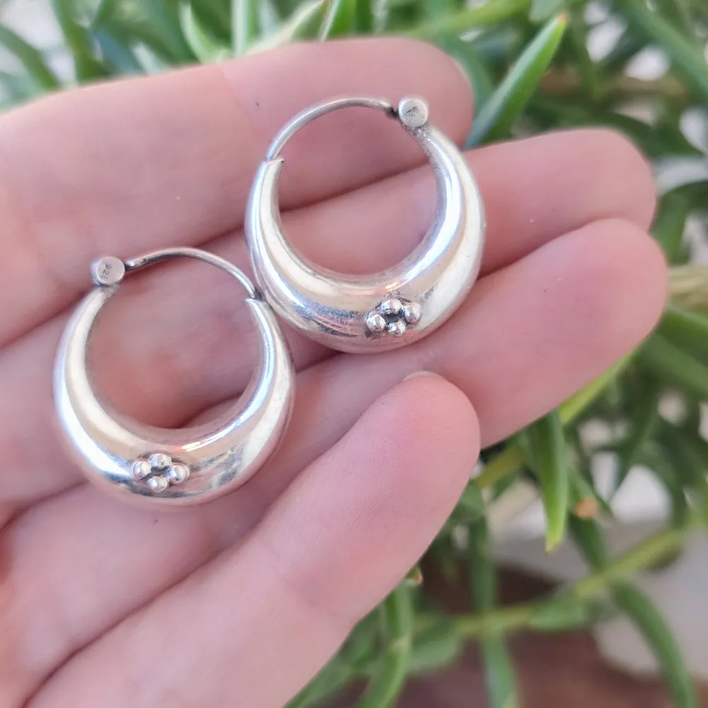 925 Silver Hoop Earrings - JANAN