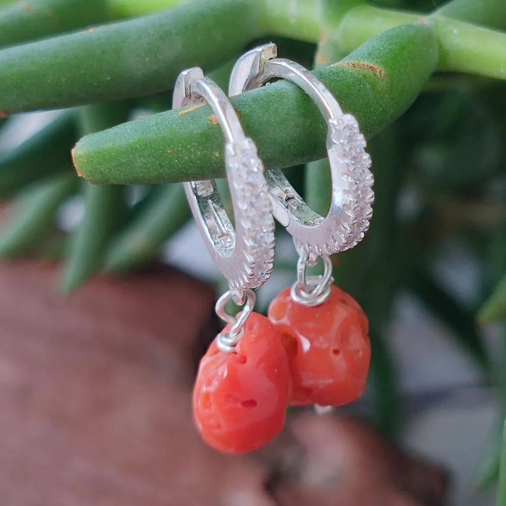 EARRINGS handmade in silver with stone - LURISMAN