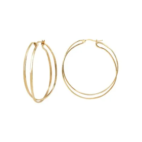 Orecchini Cerchio Breil Acciaio Dorato Doppio Filo TJ3676