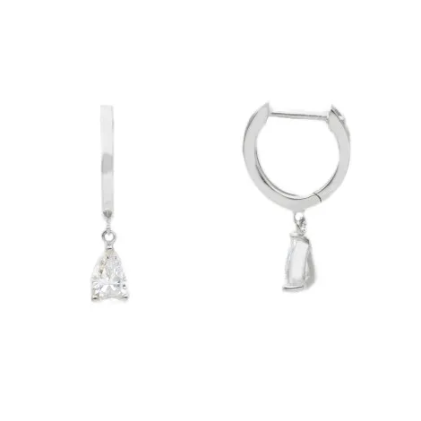 Orecchini Cerchio Goccia Oro Bianco 9kt
