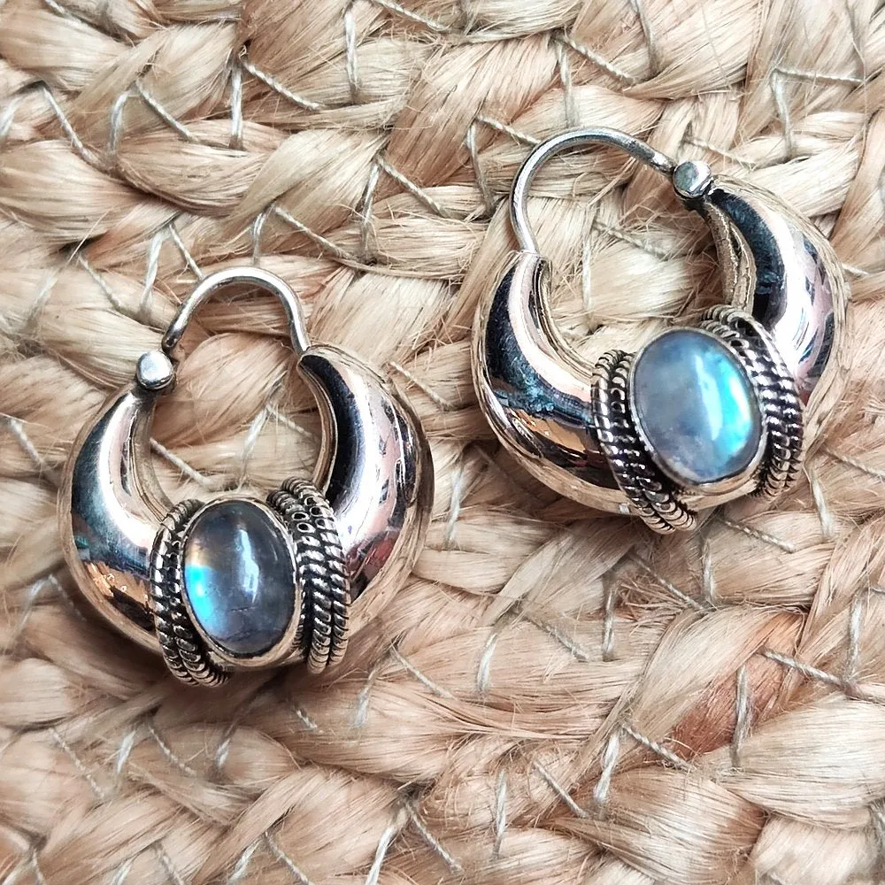 ORECCHINI bombati indiani a cerchio NILLA argento