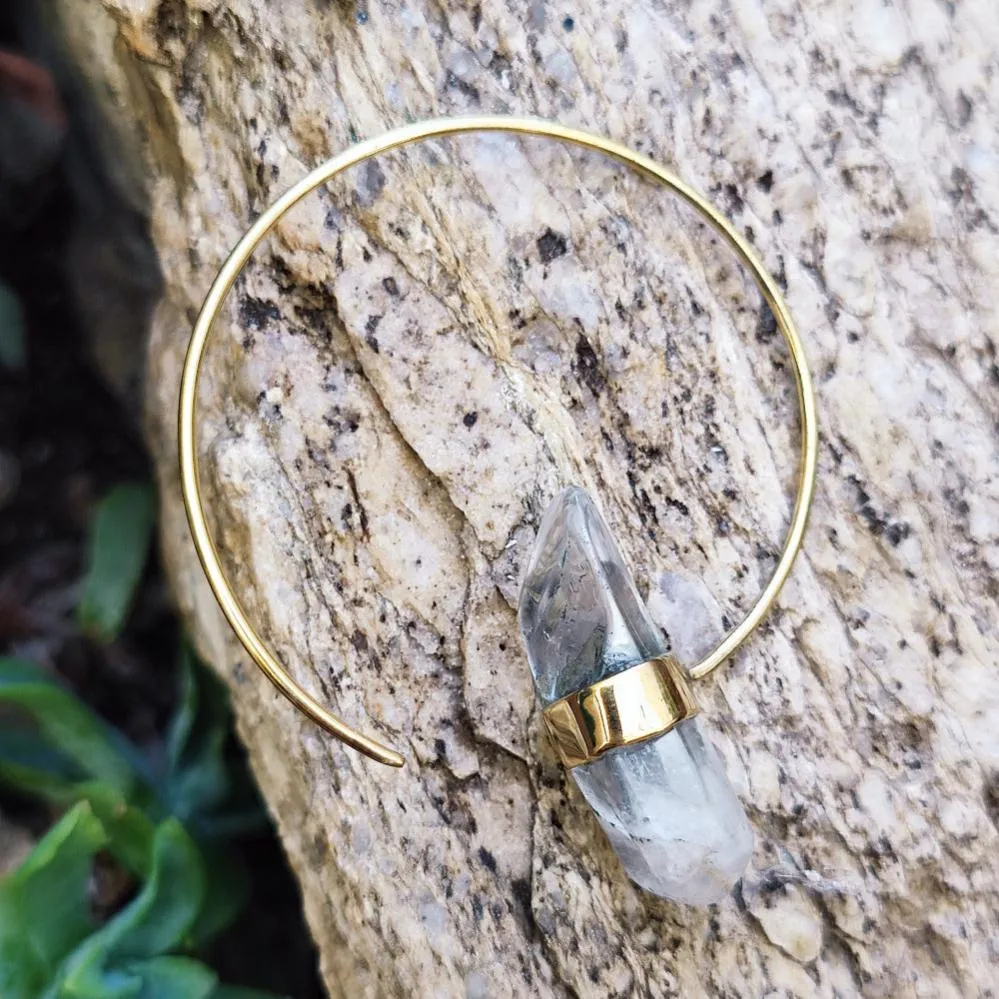 Indian Ethnic Brass Stone Earrings - ANDHARI