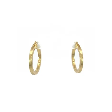 Orecchini Cerchio Sezione Quadrata Argento 925 Dorato