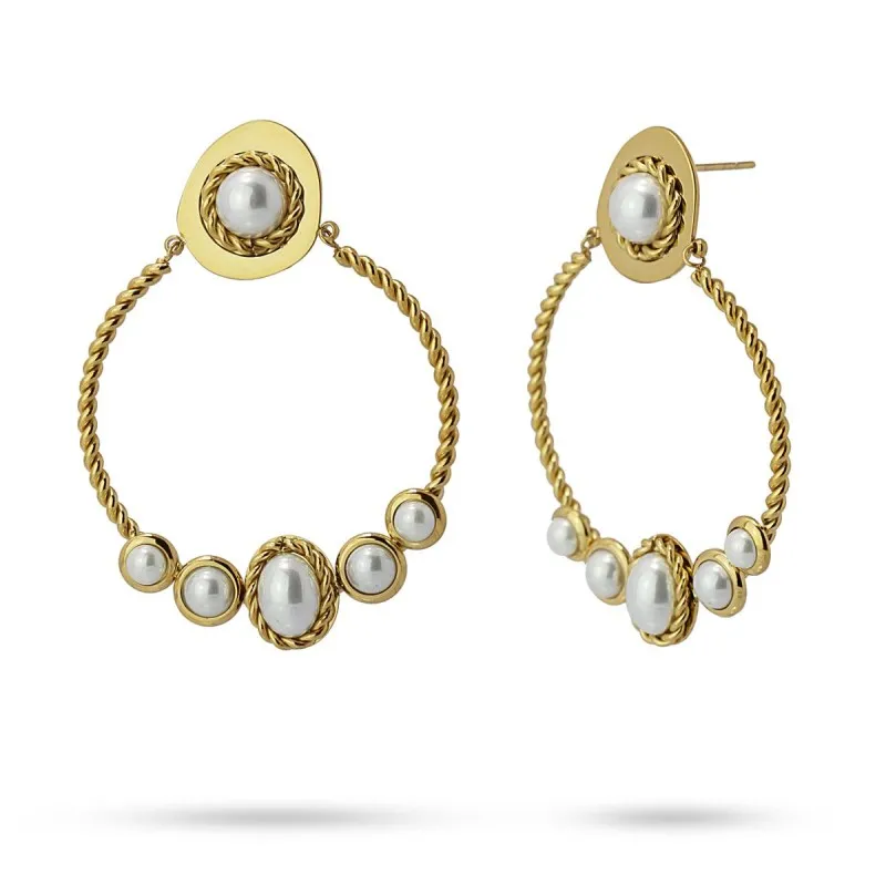 Orecchini Donna Anartxy Stone & Pearl Cerchi Perle
