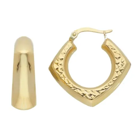 Orecchini Effetto Diamantato Oro Giallo 9kt