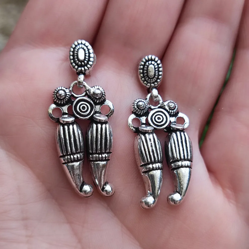 Ethnic EARRINGS in 925 silver - GORYIASI