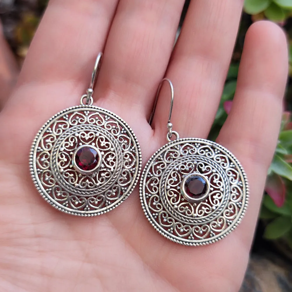 EARRINGS 925 silver handcrafted with stone - DEPALPUR