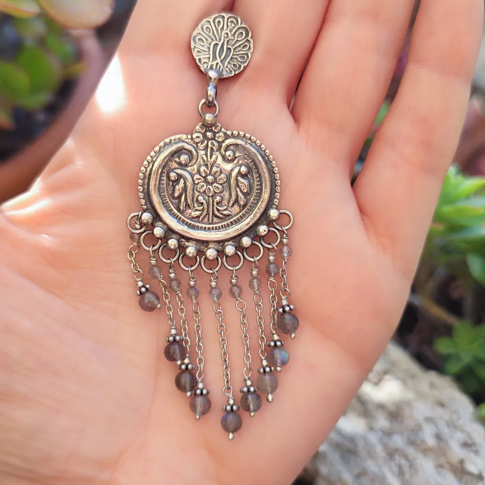 Handgefertigte Ohrringe mit 925er Silberstein - KEORAK