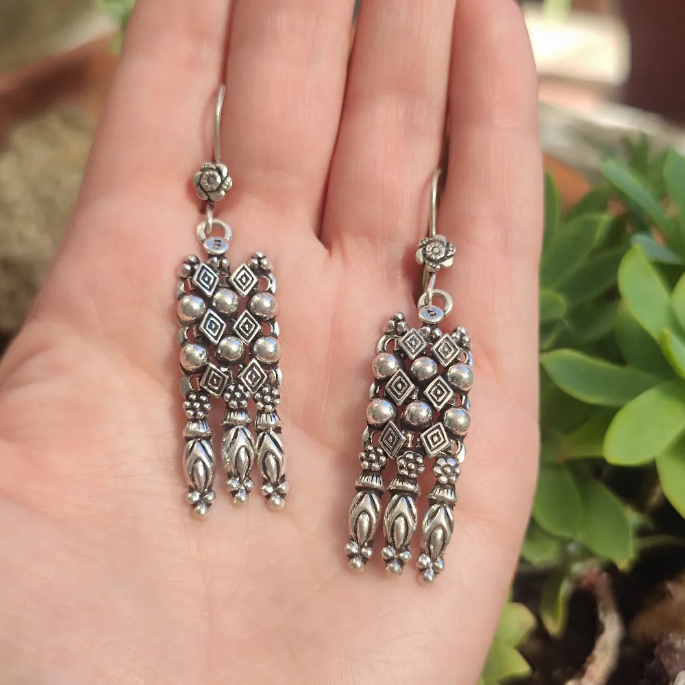 Ethnic 925 Silver EARRINGS - YELARGIRI