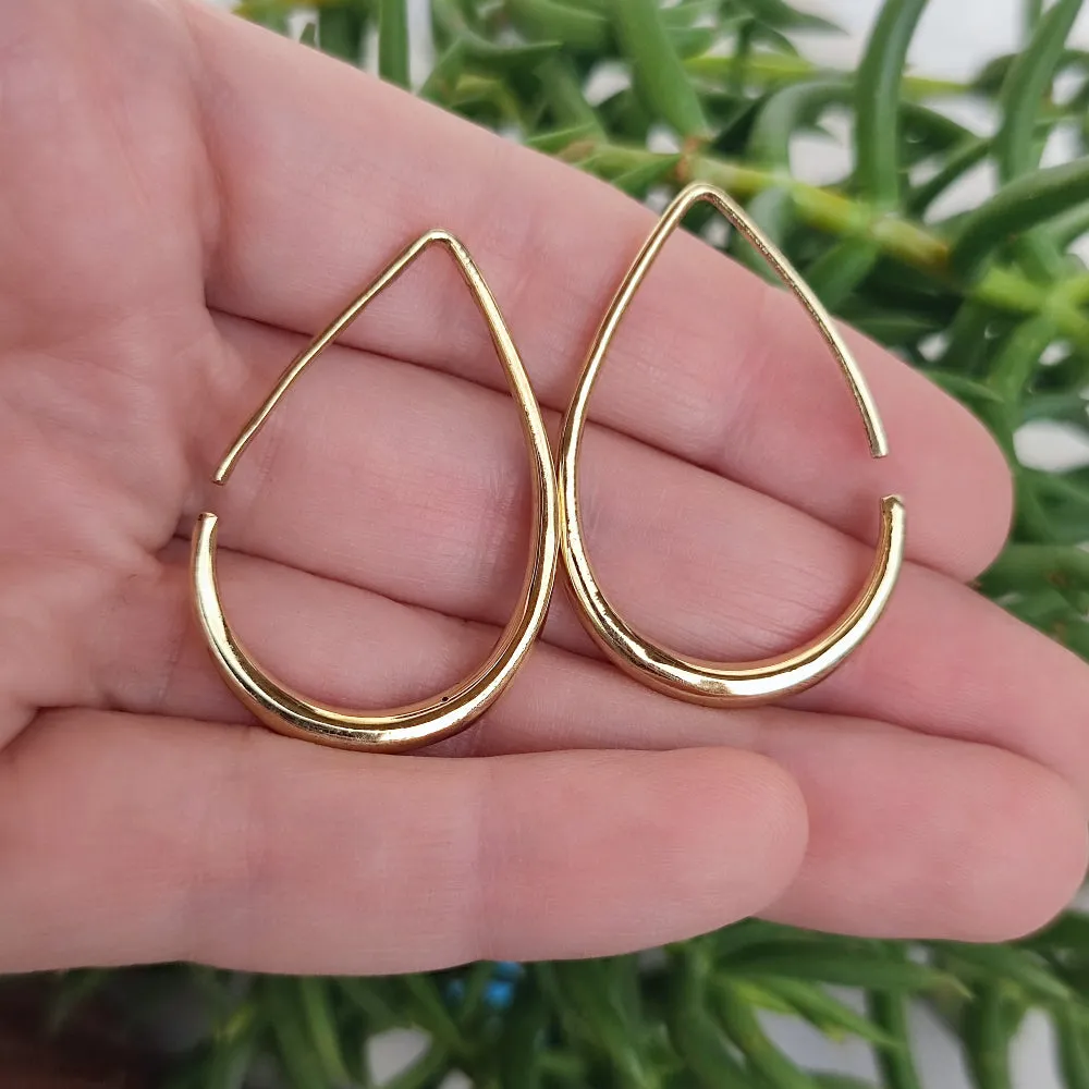 Indian Brass Drop Earrings - NAKAT