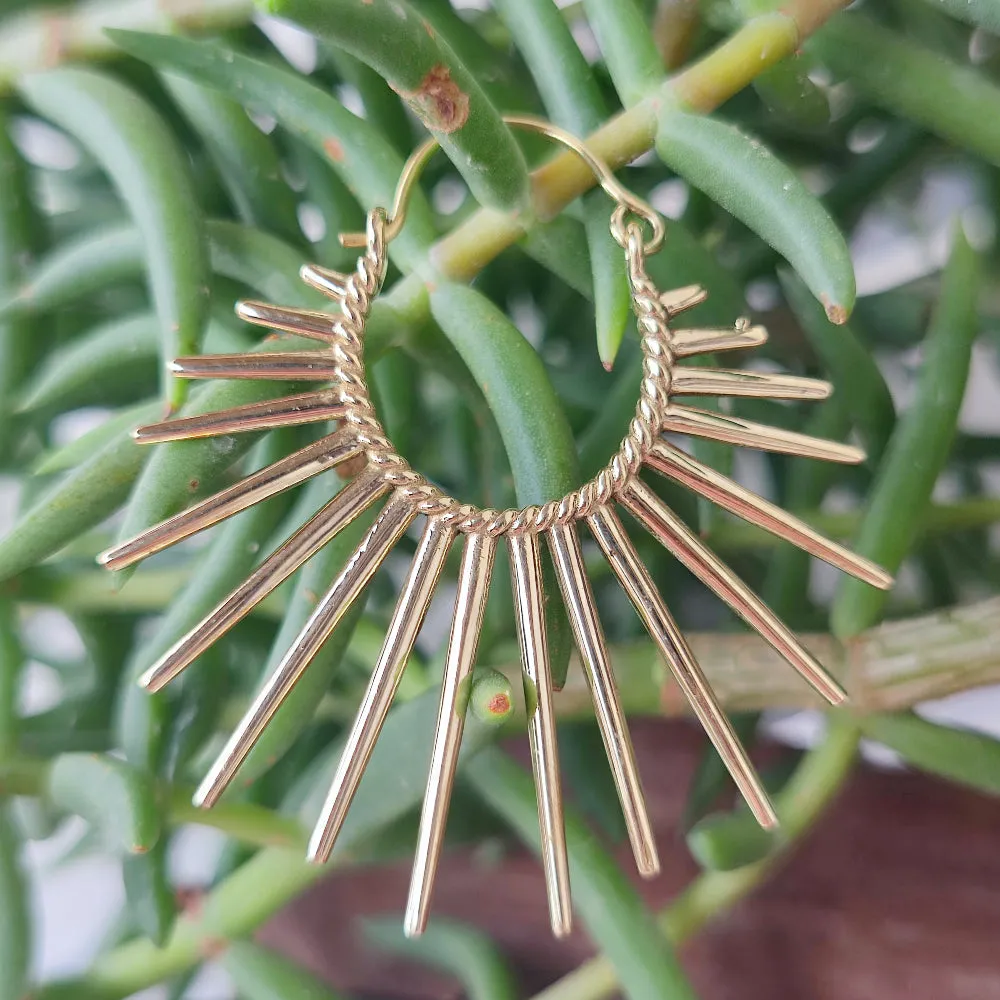 Indian Brass Sun Earrings - SARKARA