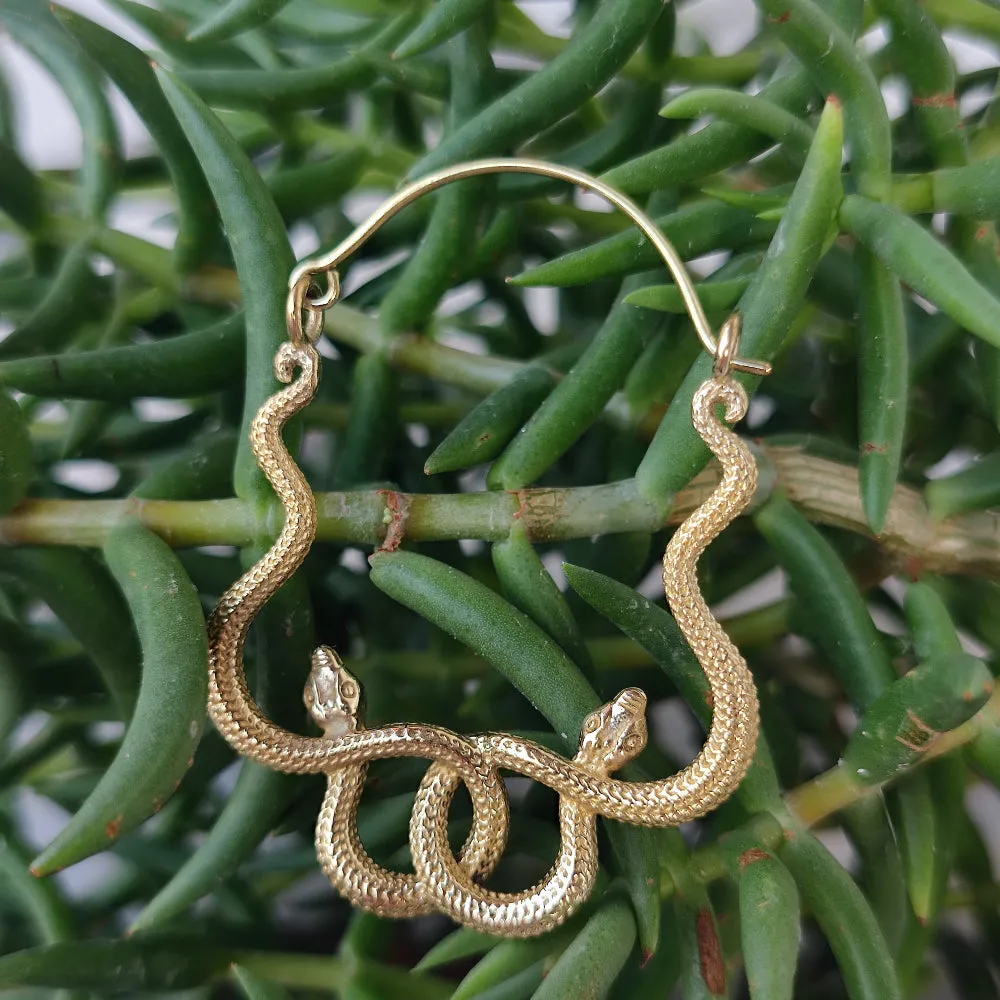 Indian Brass Snake Earrings - ZUMAR