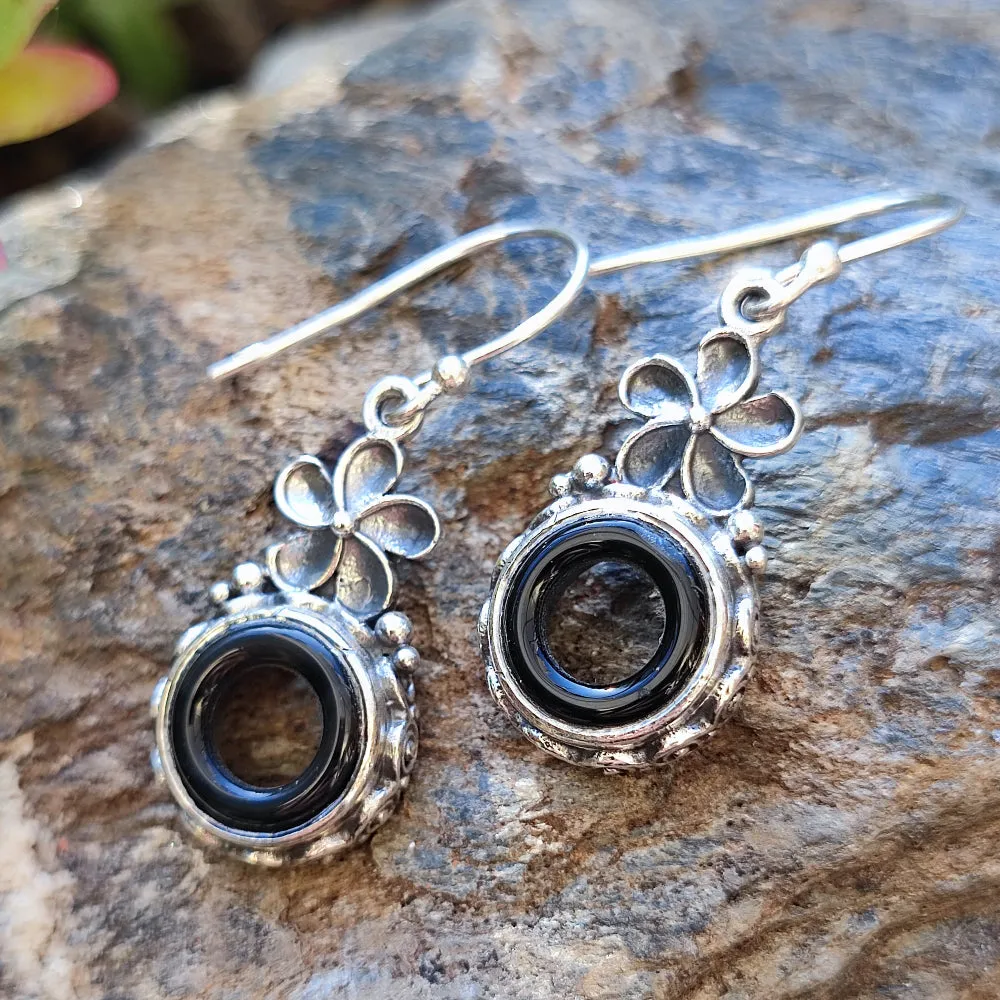 Ethnische Ohrringe aus 925er Silberstein - BLUME
