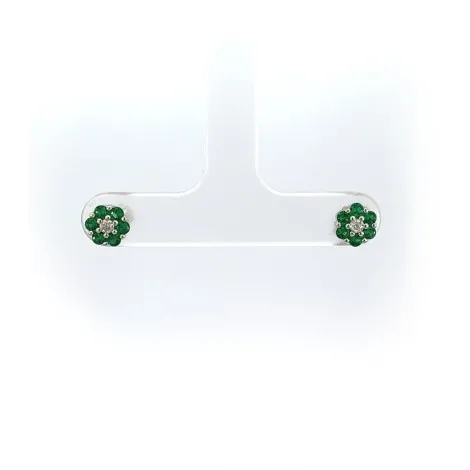 Orecchini Fiore Argento 925 Zirconi Colorati