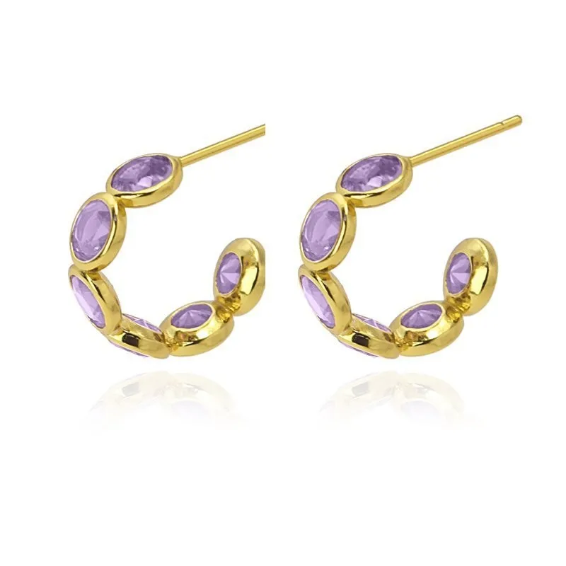 Orecchini a cerchio Anartxy donna Zirconi tondi