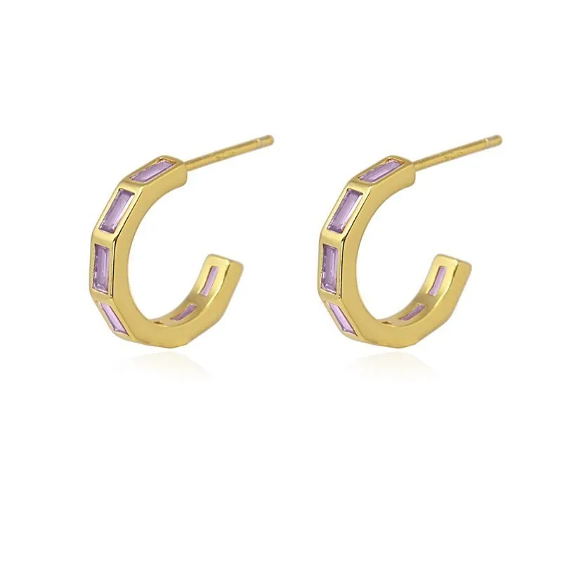 Orecchini a cerchio Anartxy donna Zirconi baguette