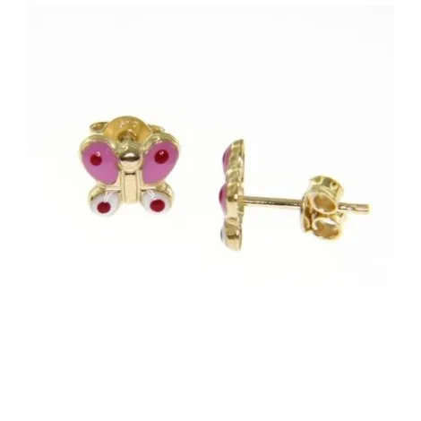 Orecchini Farfalla Oro Giallo 9kt Smalto
