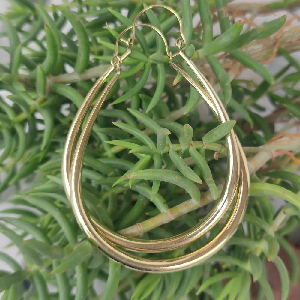 Polished Brass Hoop Earrings - LISA XL