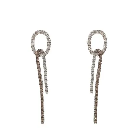 Orecchini Pendenti Davite e Delucchi Diamanti 1,67ct Oro Bianco 18kt